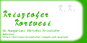 krisztofer kortvesi business card